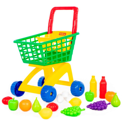 Тележка для маркета и набор продуктов №6 19 элементов Полесье 61904 1